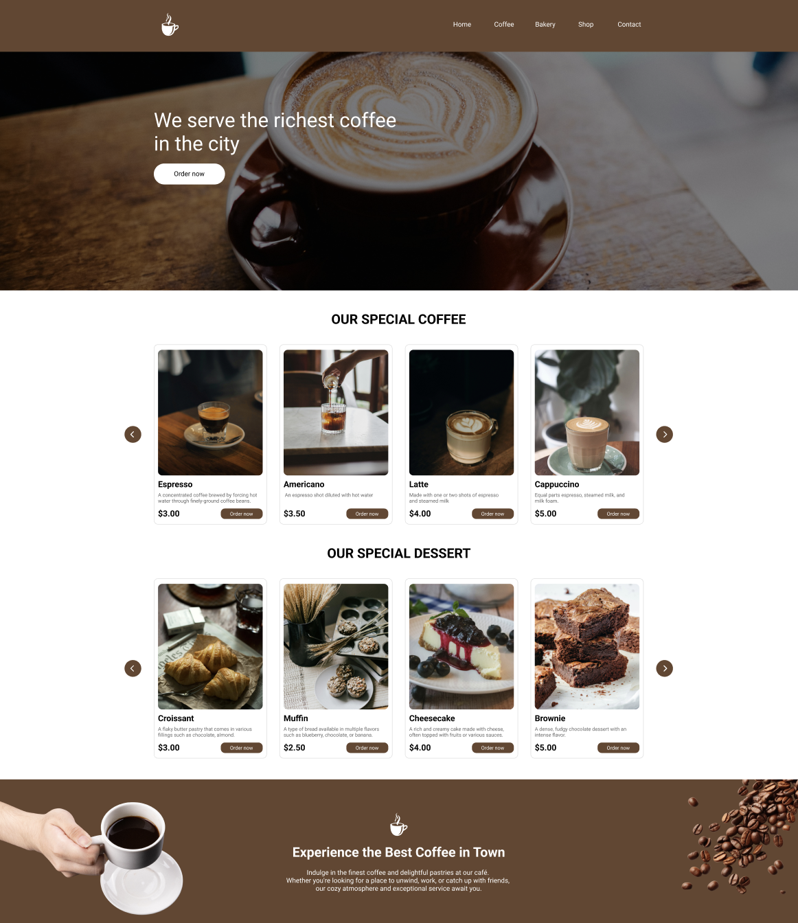 Coffy brand and web design screenshot